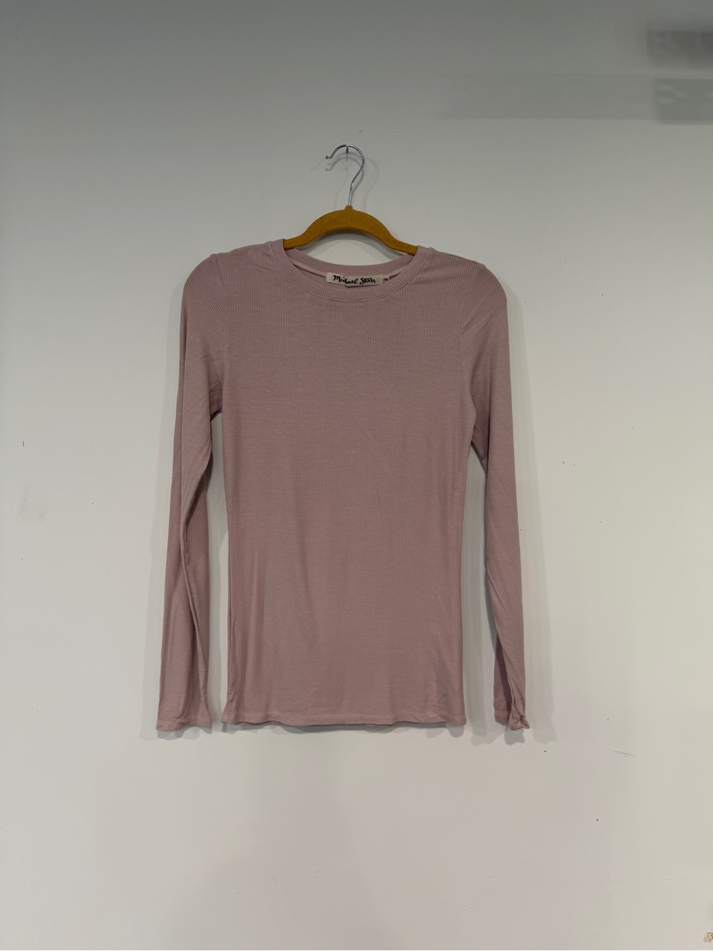 Michael Stars ribbed Long Sleeve Crewneck Top - Dusty Rose